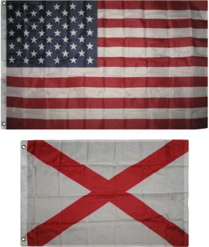 Wholesale Combo Lot 3x5 USA Flag /& State of Alabama 2x3 2 Flags Banner