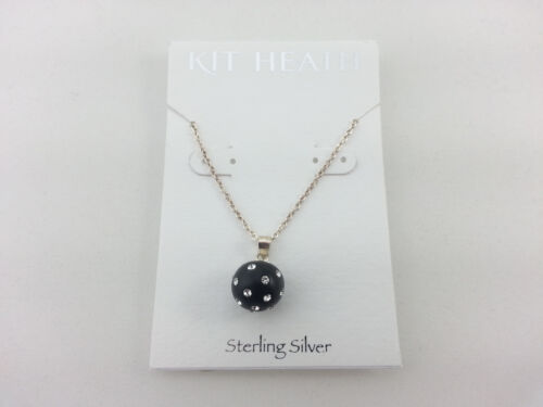 Kit Heath Dewear Black Glitter Sterling Silver Necklace NWT R$22 98215CCB STR-44
