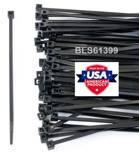 200 USA Made TOUGH TIES 4/" inch 18lb Nylon Tie Wraps Wire Cable Zip Ties Black