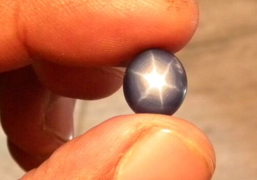 Beautiful Sharp 6 Rays Star Royal Blue Sapphire Oval Cabochon Stone 5ct 8*10mm 
