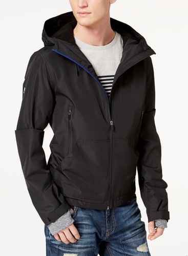 Superdry Men/'s Black Elite Windcheater Hooded Zip Jacket