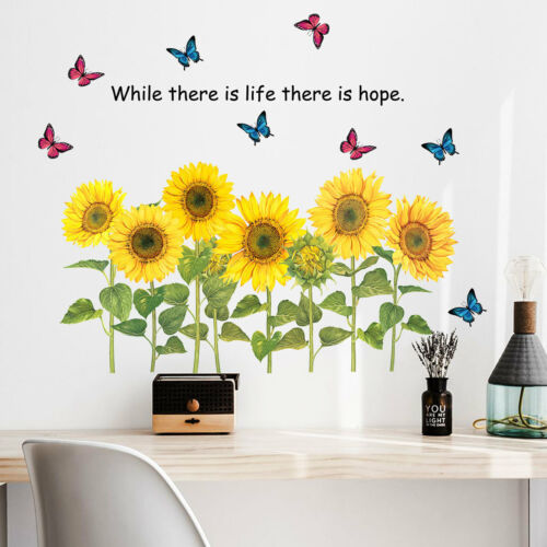 Practical DIY Removable Butterfly Sunflower Home Decor Wall Sticker 
