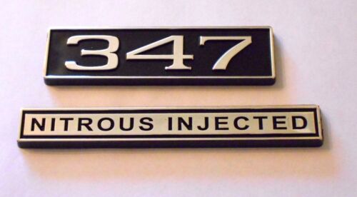 347  NITROUS INJECTED  black plastic with Chrome   emblem emblems badge new