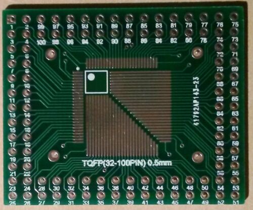 Top: 32-64 Pin 0.8mm / Buttom: 32-100 Pin 0.5mm TQFP Adapter auf 2.54 Raster 