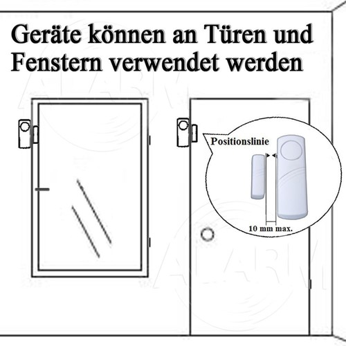 Sicherheit Gebaudeinstandhaltung 9 X Kabelloser Tur Und Fensteralarm Alarmanlagen 9er Set Magnet Kontakte Systeme Maybrands Com Ng