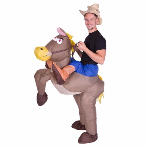 Adult Mens Womens Inflatable Cowboy Ride Me Carry On Costume Halloween One Size 