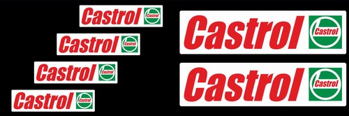 6 Castrol oil Sponsor stickers classic Old Style race rally decals bike car