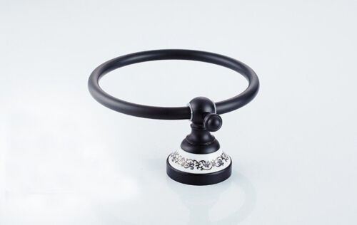 Black Oil Rubbed Brass Wall Mounted Round Towel Ring Holder Rail Towel Holder 