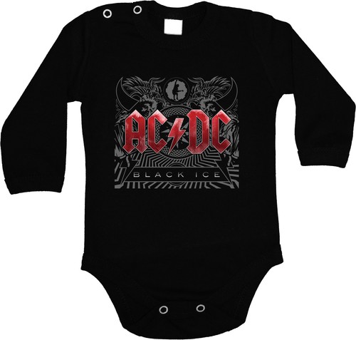 BODYSUIT KURZARM//LANGARM BABY BLACK BODY AC//DC AC DC 4 ROCK FUN
