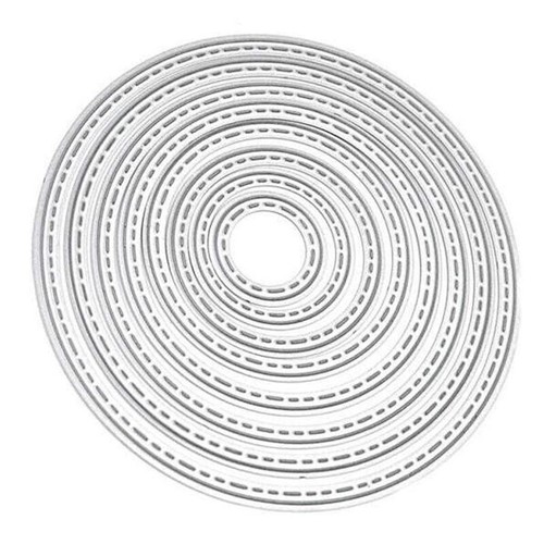 8 Piece 95mm Stitch Circle Nesting Die Set Metal Cutting Dies Embossing Stencil