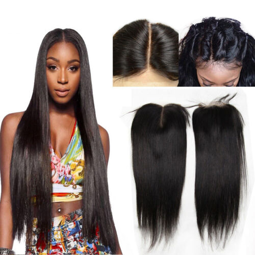 100/% Brazilian Human Hair Lace frontal silk straight frontal lace Closure 4*4/"