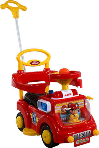 Baby Car WALKER Fire Engine Red Toddler Ride On Push Along Parent Handl