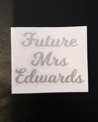 Personalised Sticker Future Mrs Wedding Hen Bride to Be for Wine Glitter Glass