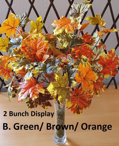 42cm Artificial Autumn Leaves Bush Fall Ivy Leaf Fern Foliage Plant Vine Flower