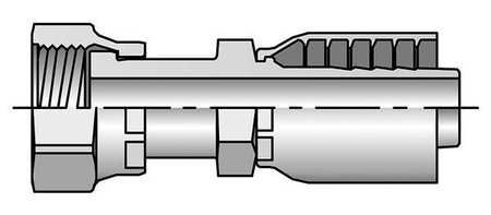 PARKER 1JS43-6-6 Fitting,Crimp Female JIC,Hose 3//8 in.