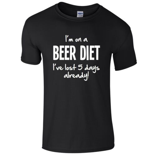I /'m on a beer Diet Mens T-shirt s-3xl Funny Printed Alcohol Joke Novelty Top