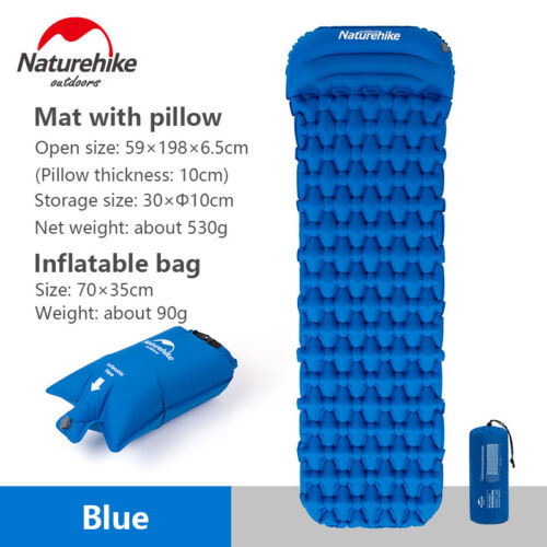 Naturehike Ultralight Inflatable Mat Tent Sleeping Pad Camp Damp-proof Cushion 
