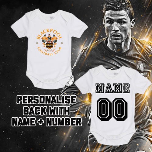 League 1 Blackpool Personalised BabyGrow OnePiece Bodysuit Vest