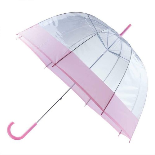 All-Weather™ 42/" Pink /& Clear Dome Umbrella