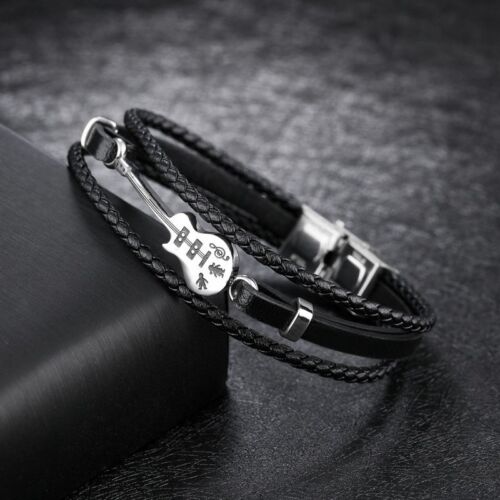 Charm Men Handmade Adjustable Genuine Leather Bracelet Bangle Wristband Set Gift 