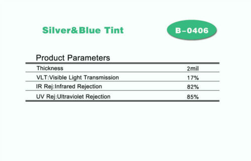 Blue/&Silver Mirrored Window Film One way Home tint UV Proof Glass Reflective