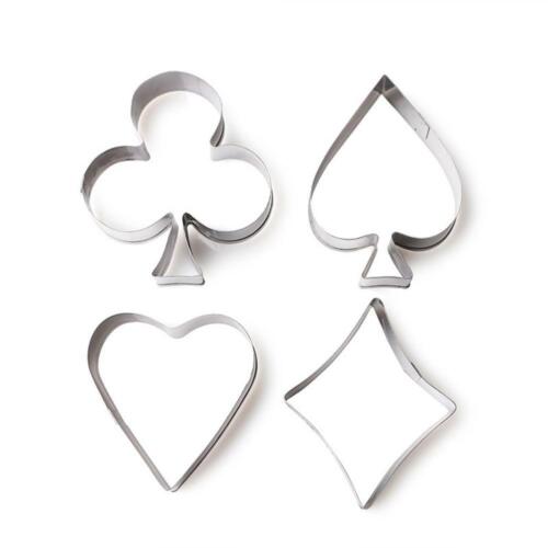 4pcs//set Stainless Steel Poker Card Shape Cookie Mold DIY Biscuit Mould N#S7