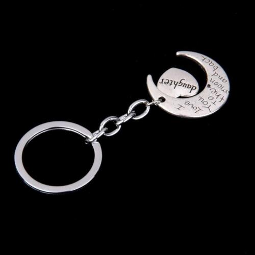 Daughter I Love You To The Moon And Back Keyring Key Chain Girl/'s Christmas Gift