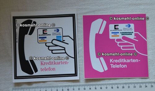 2x alte POST Telekom Aufkleber Kreditkartentelefon ☎ Kartentelefon Telefonzelle