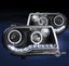 FOR 2005-2010 CHRYSLER 300 C DUAL HALO LED DRL BLACK PROJECTOR HEADLIGHTS LAMPS