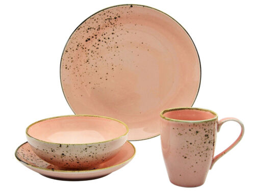 Nature Single Set rosé vaisselle Combiné service 4 pièces 1 personne Creatable 20299 
