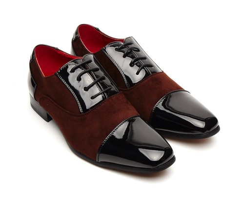 Retro Vintage Harry Mens Faux Shiny Leather Pointed Casual Party Wedding Shoes
