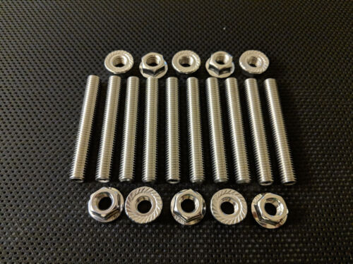M8 Stainless Steel Exhaust Studs and Flange Nuts 60mm Long Metric 