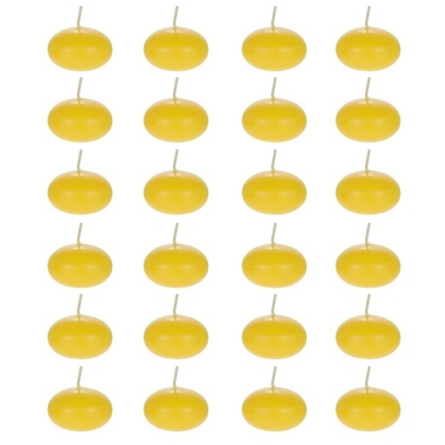 1.5/" Citronella Scented Floating Disc Candles Yellow Set of 24 Mega Candles