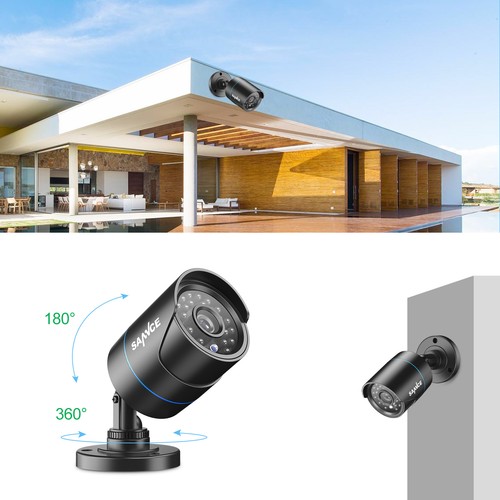 SANNCE 4CH 5IN1 DVR Outdoor Night Vision Outdoor CCTV Security Cameras System 1T
