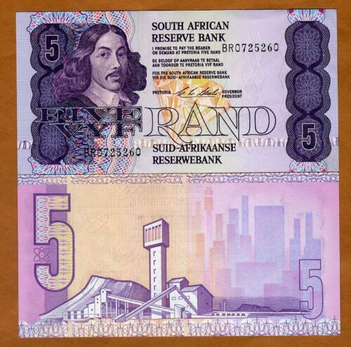 119e Sig 1990-1994 7 UNC 5 rand P-119 ND South Africa