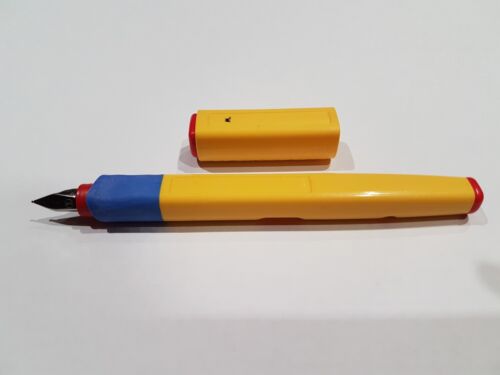 Base Kid Schneider Fountain Pen M Nib Yellow Vintage Made in Germany 