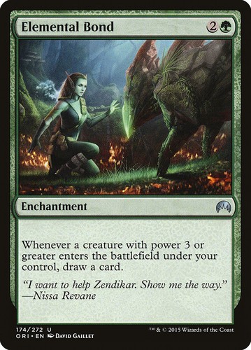 OtBG MTG Magic Uncommon LP Light Play Elemental Bond ORI Magic Origins