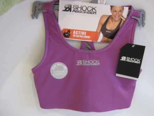 Shock Absorber Sports Bra Active Crop Top Moisture Wicking UK Size XS  6-8 NEW