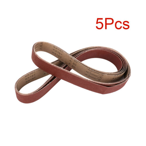 5Pc Sanding Belts 2/" x 82/" Polishing Aluminum Oxide Belt Grinding Abrasive 80#
