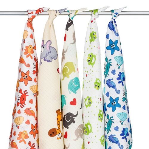 Soft Natural Cotton Baby Muslin Squares Nappies Baby Changing Swaddle Baby Bibs