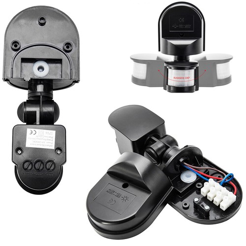 Outdoor PIR Motion Movement Sensor Detector Switch fit Security Lighting Black