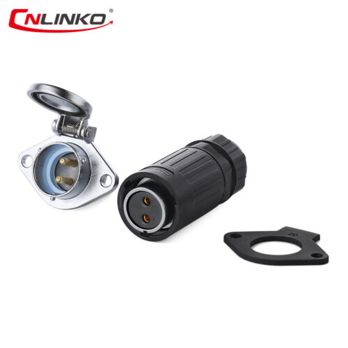 Cnlinko M20 2Pin Waterproof IP67 Connector 20A Cable Plug Panel Mount Socket LED