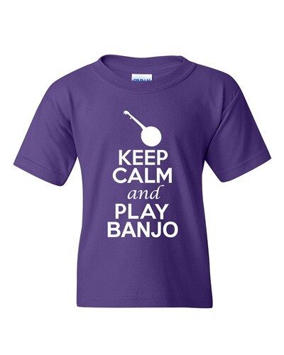 City Shirts Keep Calm And Play Banjo Music Lover DT Youth Kids T-Shirt Tee 