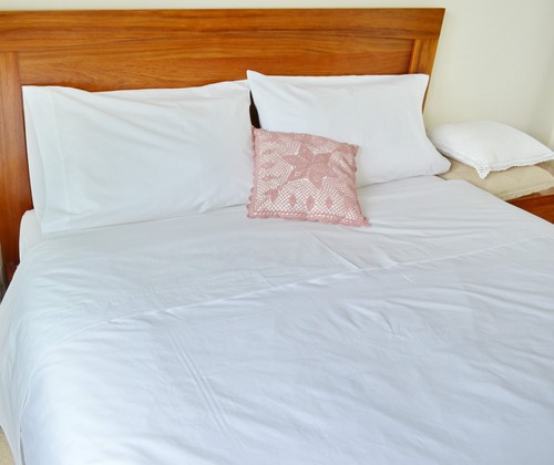 DB//QB//KB Sheet Set Egyptian Cotton White Superfine Percale Fitted Flat Pcs