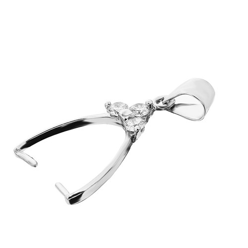 925 Sterling Silver Findings Bail Connector Pinch Clasp Pendant Diy Necklace - Sterling Silver Pendant Pinch Bail Clasp Connector
