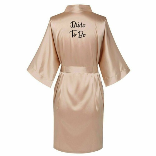 Champagne Bride Wedding Bath Robe Bridesmaid Maid Honour Bridal Party Gown