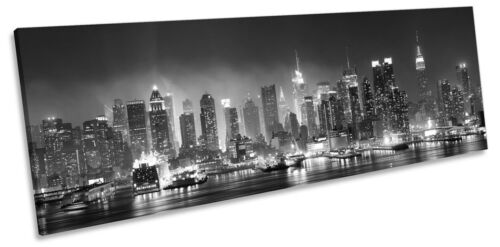 New york city gratte-ciel nuit b/&w toile wall art panorama encadrée imprimer