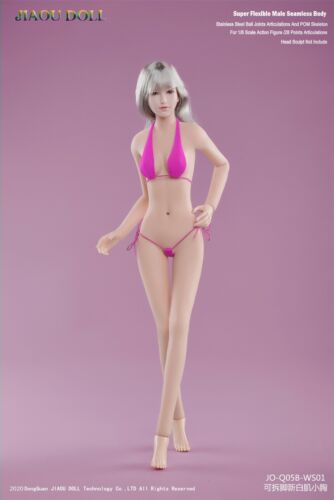 JIAOU 1/6 Little Breast Young Girl Body Suntan/Pale/Tan Skin Rubber Figure Doll 