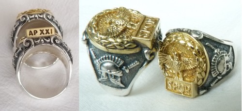Römischer Adler Roman eagle SPQR Ring Silber 925 Biker Gothic