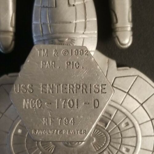 Rawcliffe Star Trek RF794 U.S.S Enterprise NCC-1701-D TNG Pewter Figure 